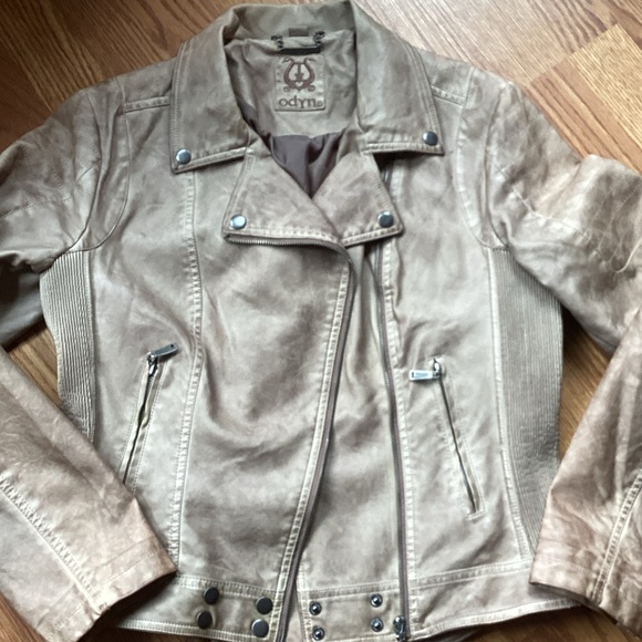 Odyn Jackets & Blazers - Odyne Women's Tan Leather Jacket